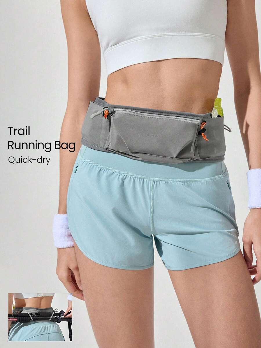 GLOWMODE 2L Quick-Dry Stretchy Wide Waistband Running Belt Bag Jogging Training Gym Workout - Grey - View 1