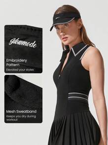 GLOWMODE No Bad Days Sweat-Wicking Quick-Dry Adustable Logo Visor Gym Running Jogging Training Daily Casual Wear - Black - View 4