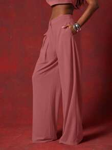 NYA SZN Quần dài xếp ly công sở mùa xuân Lễ hội mùa hè - Hồng - Xem 5