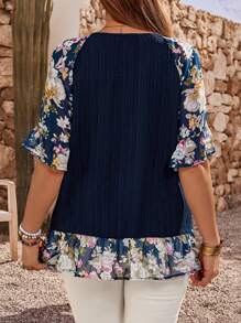 EMERY ROSE 大码花卉印花休闲度假衬衫