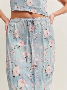 Nöista 带有超级可爱花朵印花的中长裙，用这件单品提升你的夏日夜晚 - 藍色 - 查看 4