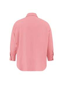 INAWLY Plus Size Women's Casual Long Sleeve Knight Print Single-Breasted Shirt Fall Cloth For Women - Coral Pink - View 2