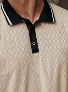 Manfinity CasualCool Plus Size Men Striped Short Sleeve Casual POLO Shirt