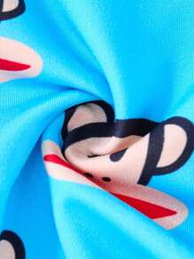 Paul Frank X SHEIN 4pcs Men's Cartoon Monkey Print Fashionable Breathable Trunk,Boxer Briefs,White Red Blue Black - Multicolor - View 5