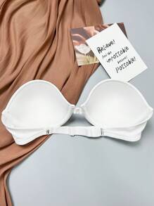 SHEIN 1 件女士纯色舒适无缝无钢圈抹胸文胸 - 白色 - 查看 2