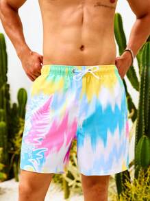 Surfspeed 适合夏季的男士时尚沙滩短裤，夏威夷风 - 彩色 - 查看 1