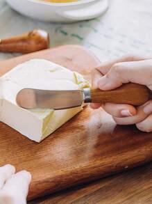 Cirelle 1/3/6 件直立黄油/奶酪刀，带木柄，Rama 厨房必需品，自然原木风格，家庭用餐，派对使用，下午茶使用，厨房使用，厨房用品，高端餐厅用品 - 棕色 - 查看 11