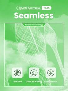 Gameset SHEIN Sport Women High Waist Solid Color Seamless Workout Shorts Workout Short - Mint Green - View 5