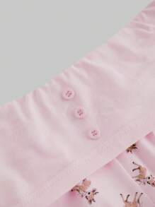 ROMWE J-Fashion Cute Deer Embroidered Lace Blouse Paired With Deer Print Shorts