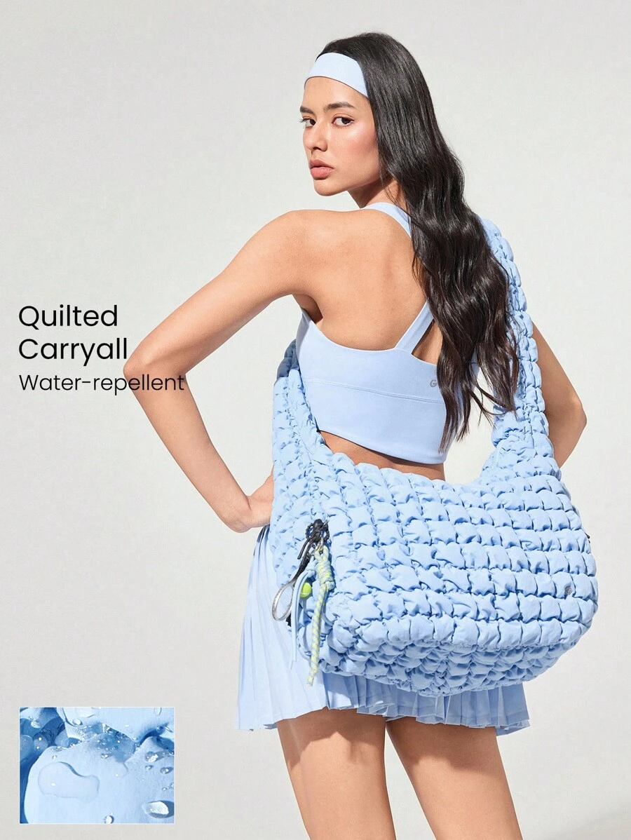 GLOWMODE Quilted Water-Resistant Carryall Shoulder Bag - Blue - View 1