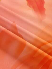 Soleia Casual Vacation Style Tie-Dye Tie Dye Lily Pattern, Orange & Yellow Tie Dye, White Solid Color, Asymmetrical Hem Bandeau Top, Vintage Retro Style, Casual Vacation Style, Sexy, Cute, Y2K, Coconut Girl, Boho, Vacation, Spring Break, Brunch-Ready, Baby Blue, Girls Trip, Neon Beach Vibes, Bohemian, Hippie, Music Festival, Suitable For Summer - Multicolor - View 8