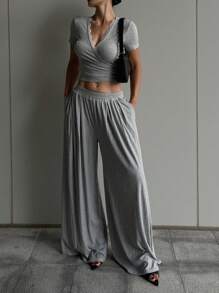DAZY Women Two Pieces Outfits For Daily Wear Lounge Sets For Women - Light Grey - View 5