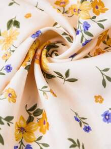 Ellevyn Vestido de verano casual con estampado floral de margaritas para mujeres