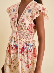 Travachic 女式梭织飞机印花长款连衣裙 - 淺粉色 - 查看 6