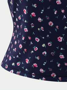 SHEIN Explorewe 2pcs Ditsy Floral Cami Tank Top For Teens, Slim Fit Cropped Camisole Summer Undershirt