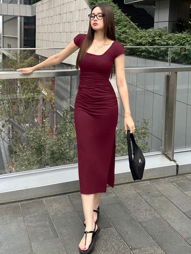 skin tight burgundy dress Dark Red Long Tight Evening Dress (Stunning)