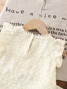 SHEIN Vintaside Kids 2pcs/Set Baby Girls 0-3Y Sweet Casual Outdoor Cap Sleeve T-Shirt + Shorts, Spring/Summer