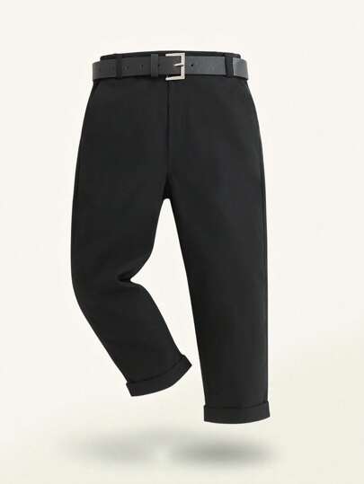 SHEIN Young BoyCasual Waistband Pants, Suitable For Getaway, Holiday, Travel, Relax, Sunbathing, Summer