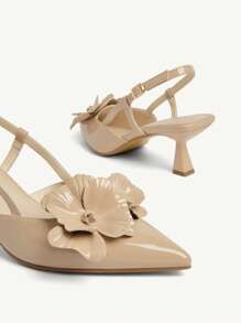 CUCCOO CHICEST 女士经典尖头高跟鞋，鸢尾花装饰，细高跟，浪漫优雅，仿皮和漆皮材质，适合约会和正式场合