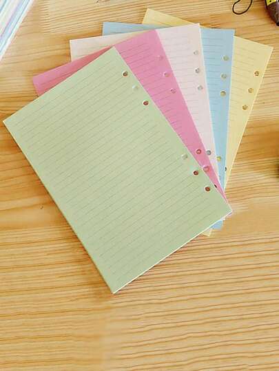 50 pièces Papier de remplissage à feuilles mobiles avec motif de ligne en couleurs variées, papier de remplissage à feuilles mobiles multifonction simple pour le bureau, l'école, la rentrée scolaire