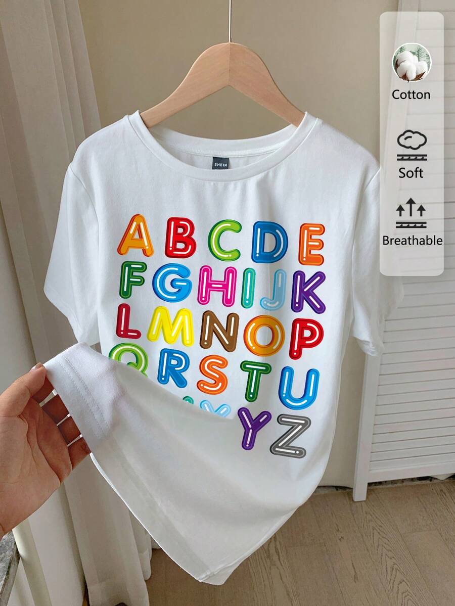 Tseoso Letter Graphic Tee - White - View 1