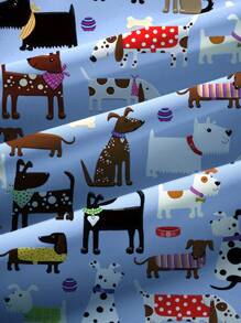 PopScrub Summer Nurse Scrub Uniform Top, Fun Cartoon Dog Print Casual Nursing Scrub Top For Women - Multicolor - View 6