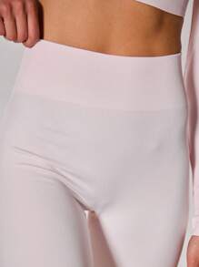 Musera Sport Ribbed High Waist Flared Yoga Pants Trousers Leggings, Padel, Tennis, Pickleball Gym Fitness - Pink - View 6