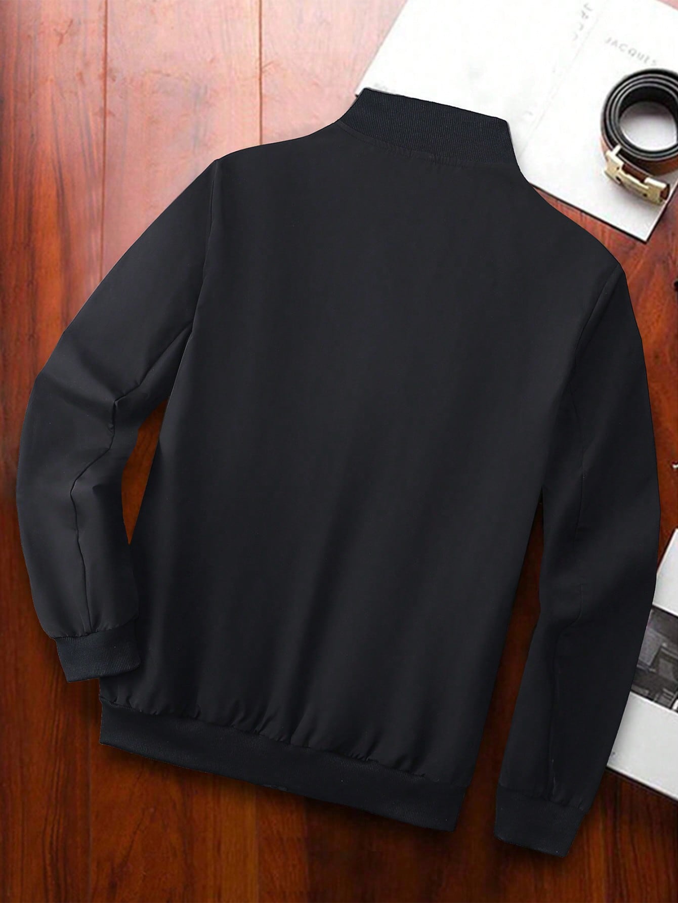 جاكيت كاجوال بأكمام طويلة وإغلاق سحاب للرجال ذوي ا...