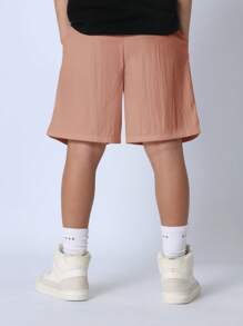 SUMWON 经典百慕大夏季短裤运动宽松运动服休闲抽绳轻便青年运动休闲日常舒适透气 - 橘色 - 查看 4