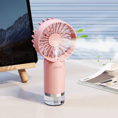 Quạt cầm tay có chức năng phun sương tạo độ ẩm, Quạt sạc USB có chức năng phun sương, 3 tốc độ gió, Quạt mini cầm tay nhẹ dùng để trang điểm, văn phòng, du lịch, cắm trại, trong nhà, ngoài trời, trở lại trường, kỳ nghỉ, kỳ nghỉ hè, những vật dụng thiết yếu, màu hồng