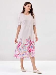 Miaspire 女士长款休闲连衣裙、简约时尚、日常穿着