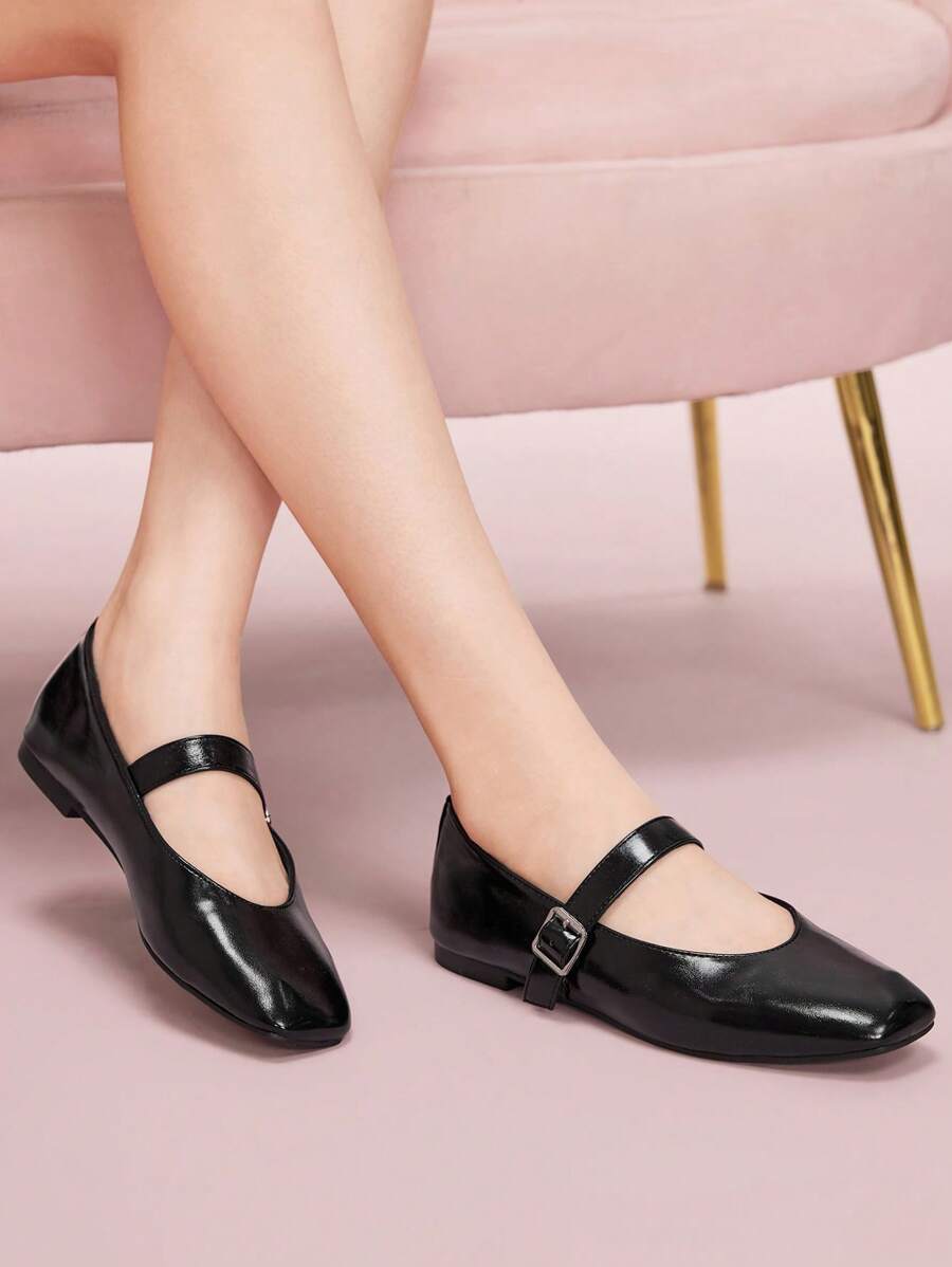 CUCCOO DOLLMOD Women's Simple & Practical Versatile Flat Dance Shoes, Korean & Japanese Style - Black - View 1