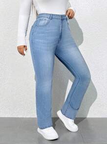 SHEIN ICON Quần Jeans Skinny Co Giãn Có Túi Cỡ Lớn Cho Nữ, Đa Năng - Rửa nhẹ - Xem 3