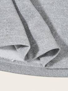 Robe grise en patchwork à manches longues et col rond pour adolescentes, automne hiver - Gris - Voir 4