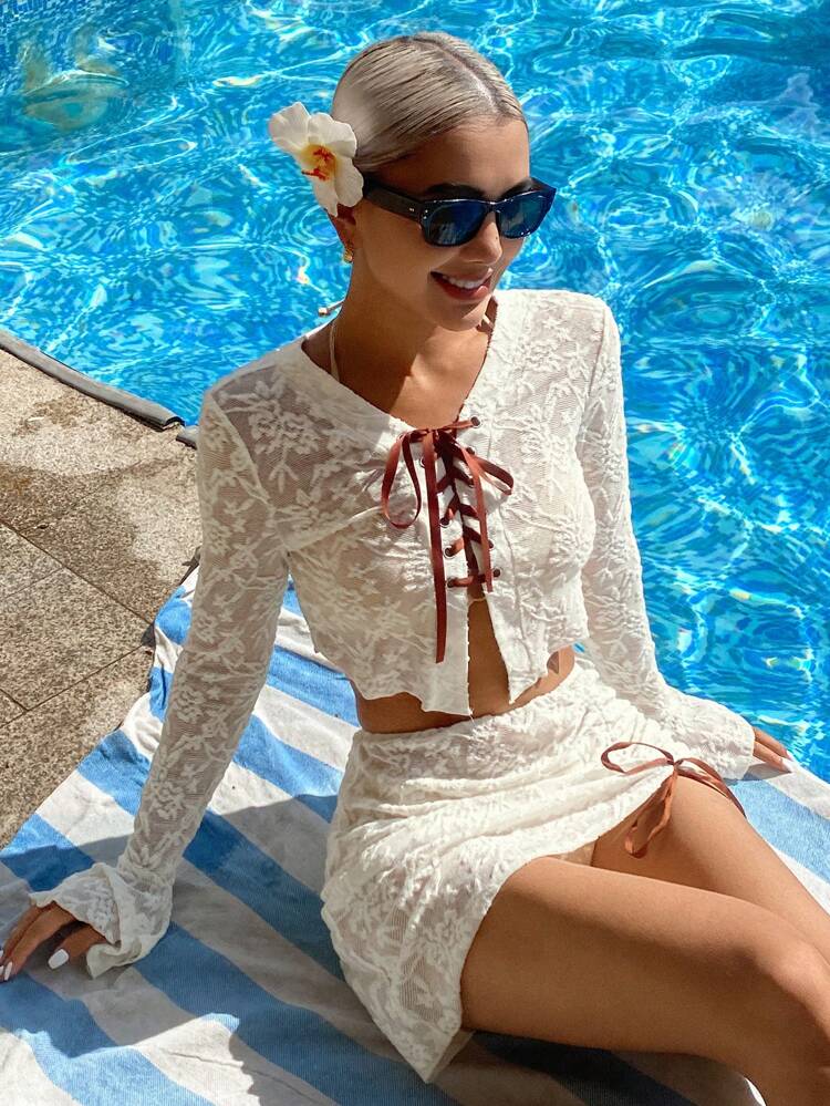 2pcs/Set Women's Sexy Fitted Vacation Swimwear