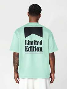 SUMWON Tricou de vară în ediție limitată, imprimeu grafic supradimensionat, mânecă scurtă, streetwear, modă casual, festival de primăvară