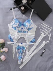 Gợi cảm Kích thước lớn NỮ Đồ lót - Màu xanh lam - Xem 6