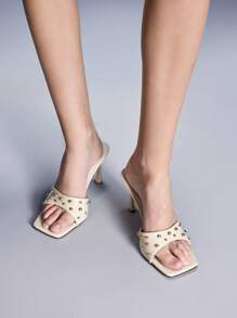 CUCCOO GRLICON Women's High Heel Sandals, Y2K, Punk, Biker, Cool Girl Style, Suitable For Halloween, Christmas, Party - White - View 5