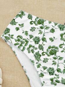 Swim Mod 大码女式三件套随机印花细肩带比基尼泳装