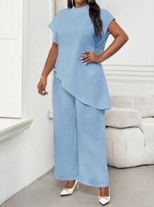 SHEIN Lady Four Seasons Two Pieces Outfits Women Outfit Sets Fall Two Pieces Sets Casual Elegant Women's Blue Woven Stand Collar Elegant Layered Women Fall Sets New Women's Two Pieces Set Women's Casual Plus Size Co-Ords,2 Pieces Summer Outfit Summer Outfits For Women Summer For Women Vacation Outfits Woman Beach Outfits For Woman Wedding Guest Women Birthday For Women Cheetah Print Business Casual Woman Birthday Outfits For Women 4th Of July Women Light Blue Outfit Women Blue Outfit For Women Blue Two Pieces Set