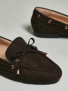 SHUZIA Women's Fashion Comfortable Round Toe Loafers - Chocolate Brown - View 5