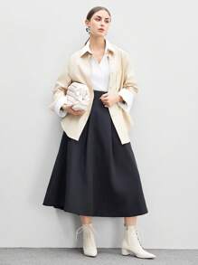 CUCCOO BIZCHIC Fashionable Women's Pointed Toe Lace-Up Mid-Calf Boots For Spring Spring Break Easter For Christmas Valentine's Day - Beige - View 3