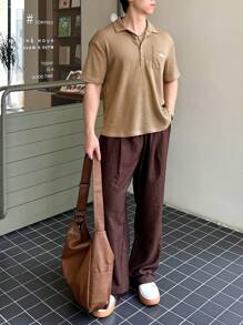 SHEIN Teen Boys Casual Short Sleeve Polo T-Shirt, Sports & Street Punk Rock School Style For Daily Wear,Party, Music Festival, Suitable For Spring/Summer