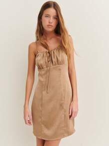 Nöista Mini Dress With Balconette Details, Adjustable Straps, And A Flirty Chest Bow-Your Ultimate Evening-Out Staple. Perfect For Your Sexy Evenings And Night Out - White - View 4