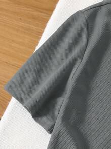 SHEIN 2pcs/Set Tween Boys Casual Loose Fit Simple Letter Graphic Short Sleeve Top And Shorts Set, Suitable For Commuting, School, Daily Casual, Sports, Spring/Summer