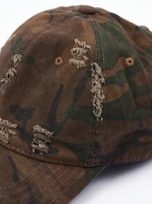 MUSERA Camo Print Distressed Baseball Cap Festival - Army Green - View 3