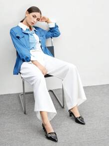 CUCCOO BIZCHIC Women'S Black Fashion Pointed Thick Mid Heel Pumps For Summer Graduation Heels Prom Heels Vacation Shoes Summer Elegant Heels Elegant Basics Business Casual Business Chic Spring Shoes Spring Break Easter - Black - View 8