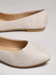 SHUZIA Women Comfortable Almond Toe Ballet Flats - Beige - View 4