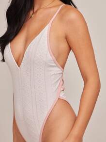 WESTFADE Costume da bagno intero estivo con design bicolore e floreale, spalline a spaghetti, gamba alta, fiocco, schiena scoperta e copertura media, adatto per vacanze al mare in stile western e boho