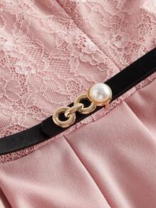 SHEIN MOD Combinaison-pantalon élégante en dentelle fleurie pour femmes